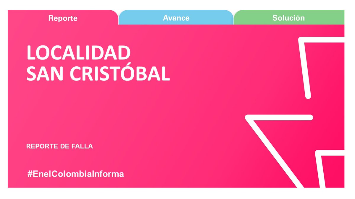 EnelClientesCO's tweet image. [8:08 a.m.] #AtenciónSanCristóbal Se presenta falla en los barrios #SanCristóbal, #SanCristóbalSur, #AguasClaras, #Ramajal, #NariñoSur, #MonteCarlo, #LaMaría, #SantaAna, #SanBlás, #LasMercedes, #ElTriángulo, #MolinosDeOriente, #SanPedro, #Vitelma, #LosLaureles, #SantaMaría,