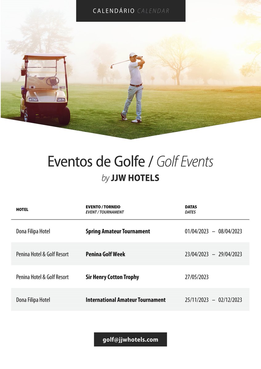 Looking to take part in some of the Algarve’s most enjoyable golf tournaments?

Take a look at what’s coming up…

Then come and join us: lnkd.in/dvwPBCj

#donafilipahotel #Algarve #jjwhotels #visitalgarve #Portugal #luxurytravel #golfatjjw #golfalgarve