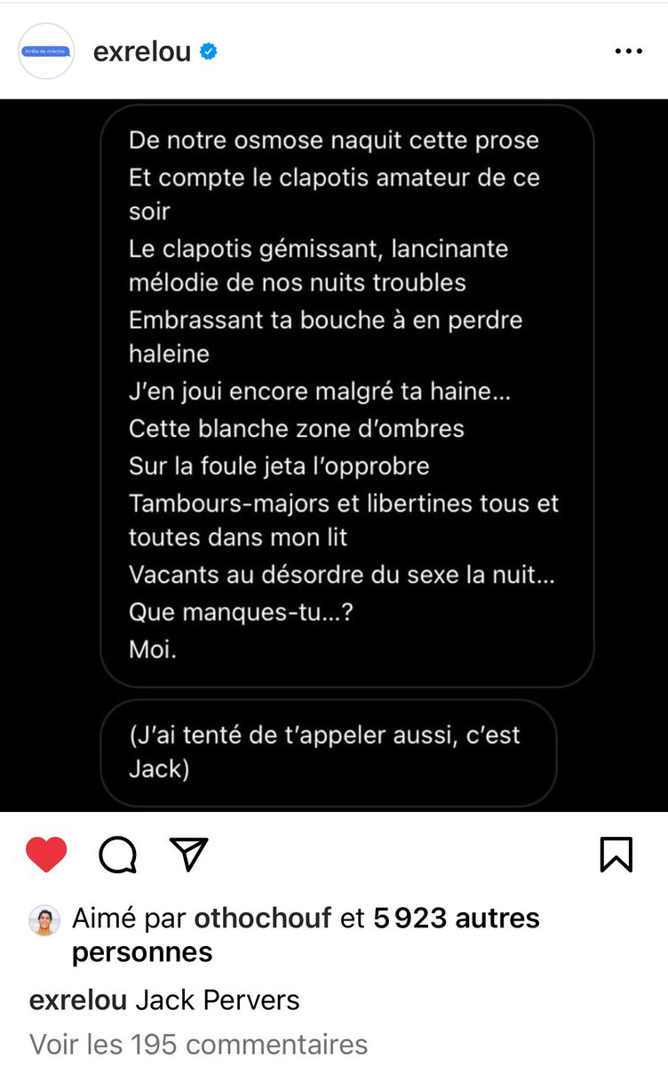 Allez voir les commentaires, le meilleur est dedans ! #pervers #poesiedecomptoir