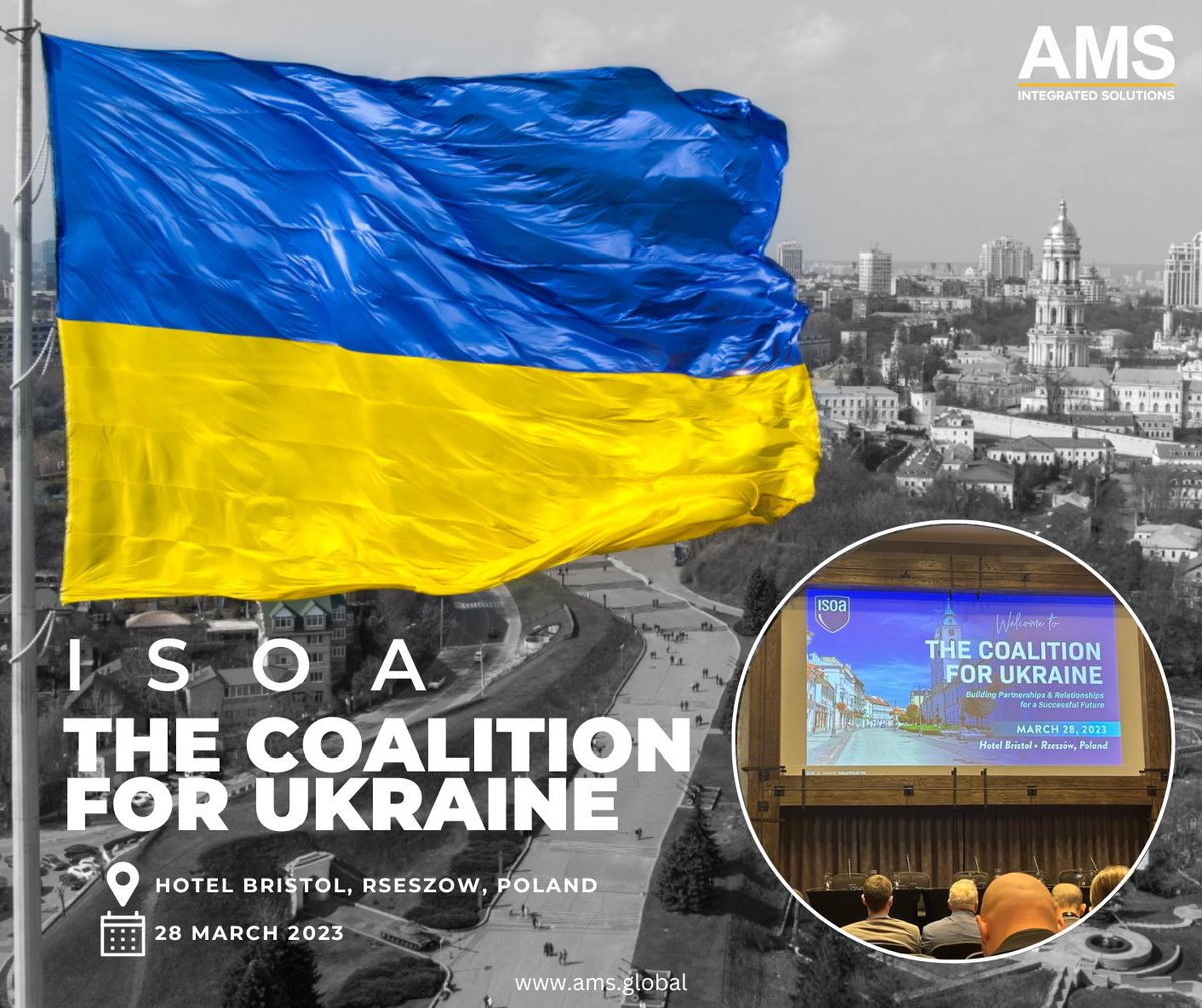 AMS_Integsol's tweet photo. Today in Rzeszów, Poland, AMS is taking part in the Coalition for Ukraine: Developing Partnerships and Connections for a Successful Future conference organized by the @StabilityOps (ISOA) #weareams #isoa #isoarzeszow #ukraine #standwithukraine #poland https://t.co/tN8i6cHxUK