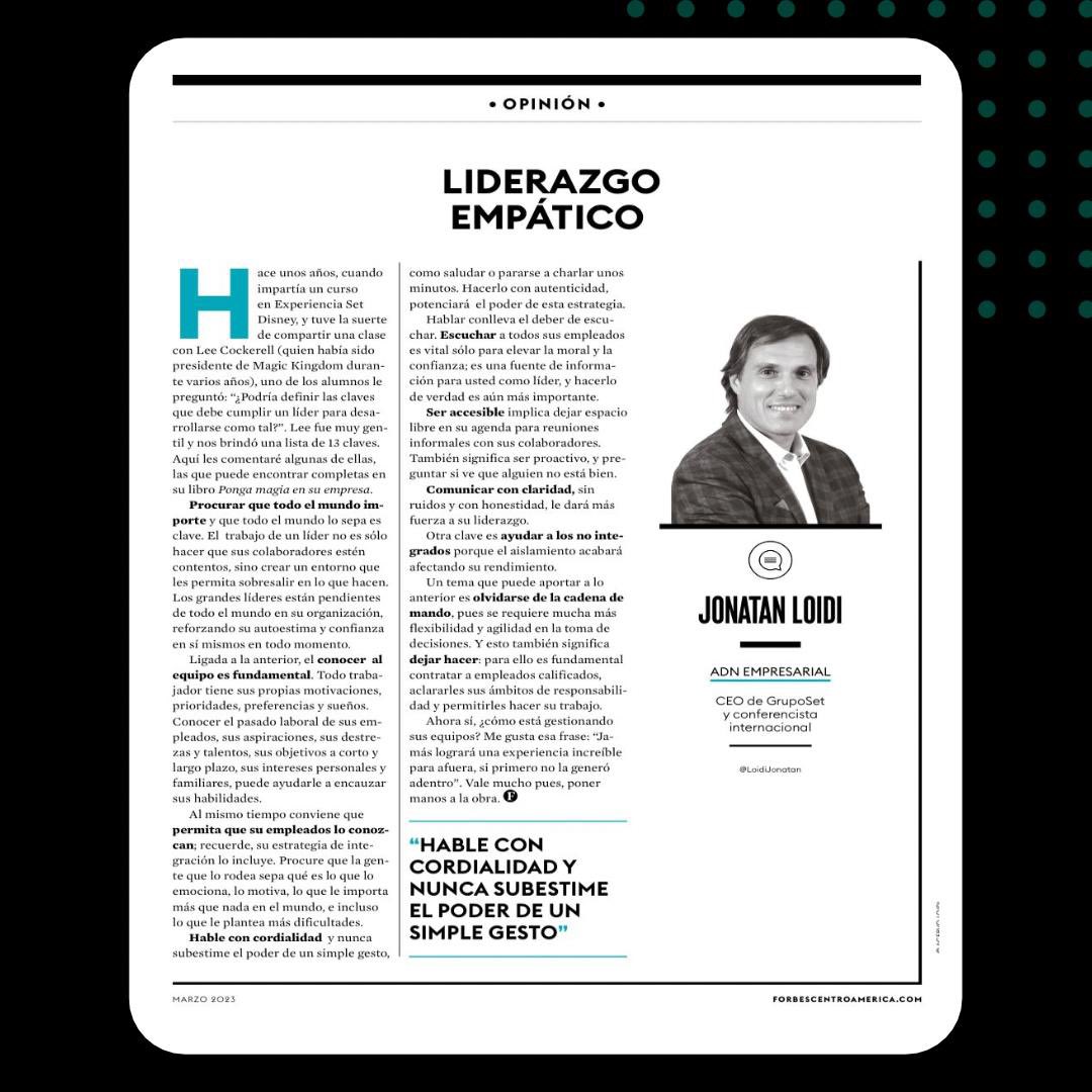 Les comparto mi columna mensual en #forbes sobre liderazgo.
<a href="/PRossiOficial/">Pablo Rossi</a> <a href="/JonatanViale/">Jonatan Viale</a> <a href="/nachoviale/">Nacho Viale</a> <a href="/morandolucas/">Lucas Morando</a> <a href="/paulinor76/">Paulino Rodrigues</a>