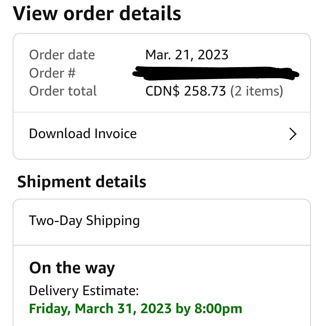 Fnnenn's tweet photo. Two (10) day shipping 🙃 Prime costs money @amazon. Why promise what can't be (literally) delivered? https://t.co/1Y8S9ZtWzd