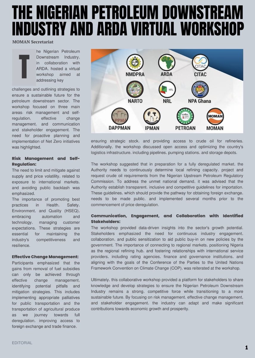 meman_info's tweet image. Industry Data Sheet - The Weekly Post
#MOMAN
#BetterTogether
#TheWeeklyPost
#datasheet
#petroleumindustry
#Nigeria