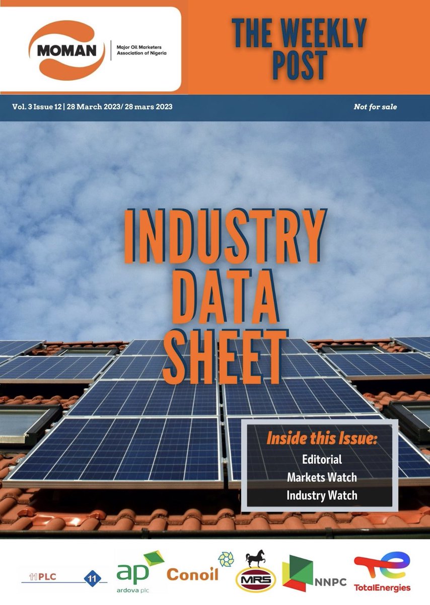 meman_info's tweet image. Industry Data Sheet - The Weekly Post
#MOMAN
#BetterTogether
#TheWeeklyPost
#datasheet
#petroleumindustry
#Nigeria