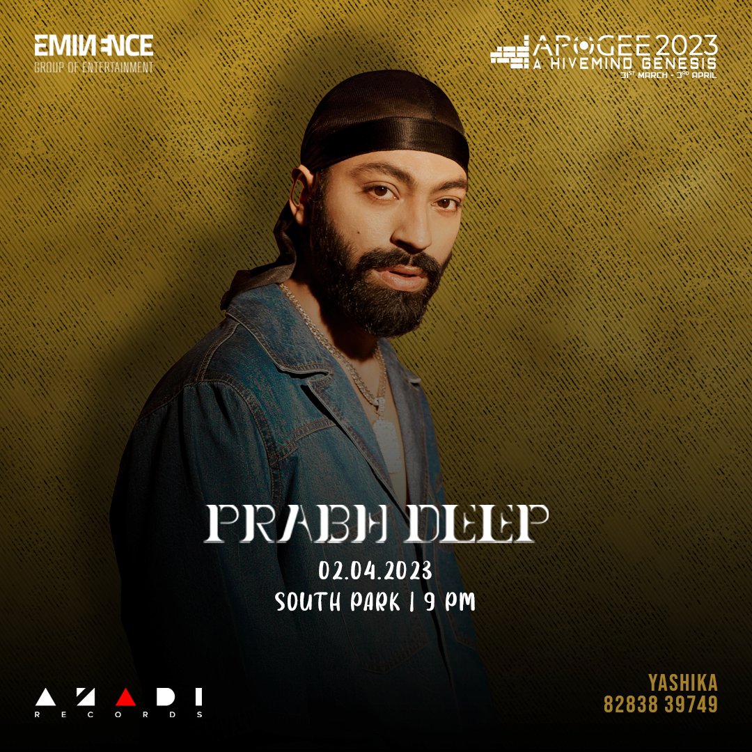 BITSApogee's tweet image. This APOGEE’23 we bring to you a grand musical performance by GQ Man of the Year Musician 2022, Homegrown Rapper, and Hip-Hop star – Prabh Deep!

#apogee2023 #apogee #PrabhDeep #rap #eminence #musician #rapstar #rapgame #hiphop #techfest #collegefest #bitsapogee #bitspilani #BITS
