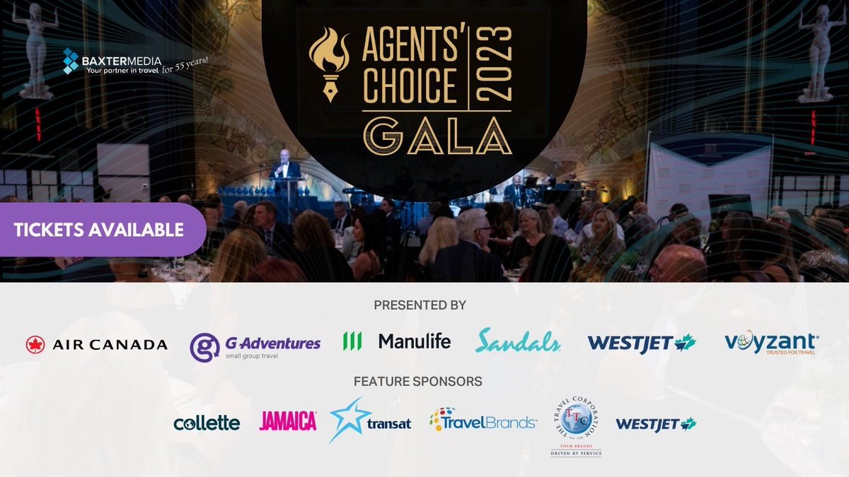 Every year, Baxter Media asks the Canadian travel agent community to vote for their favourite suppliers across multiple categories. Award winners are announced at the Agents' Choice Awards. Reserve your spot now: travelpress.com/aca-gala-2023/ #BaxterMedia #CTP55 #AgentsChoice
