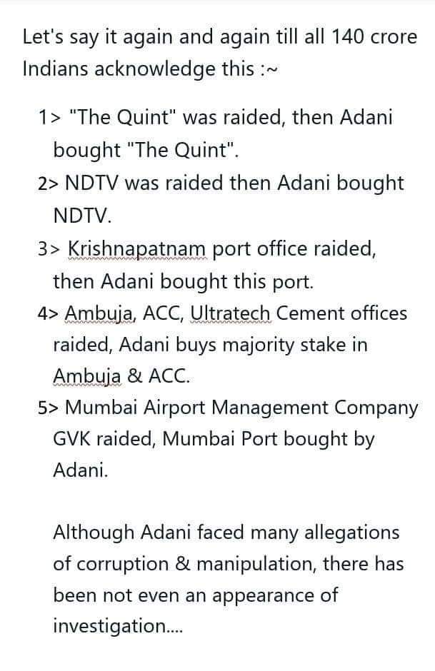 Aap chronology samjhiye!
Modi hai toh mumkin hai. 
All government agencies are working for the favour of PM's friends. 
#AdaniGroups 
#PMModi 
#wednesdaythought 
Let this reach all Indians.