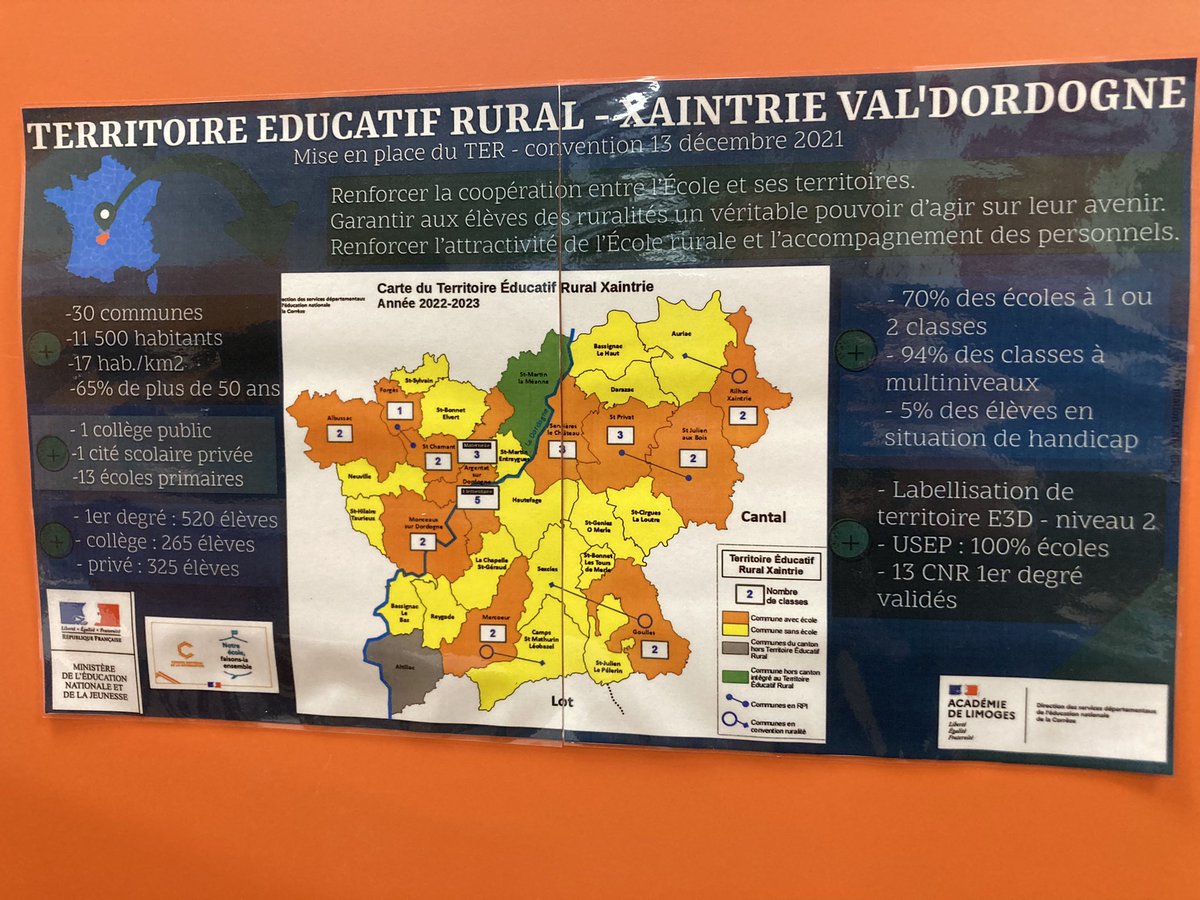 Les  élus de Xaintrie réunis aux côtés de l’IA DASEN et du sous-préfet de Tulle à Servières-le-Château, en présence de la CAF, MSA, et ARS.
Au programme : point d’étape du TER, travail partenarial et évolution du réseau des écoles. @dsden19 <a href="/aclimoges/">Académie de Limoges</a> <a href="/Prefet19/">Préfet de la Corrèze</a> <a href="/CDrucker_Godard/">Carole Godard</a>