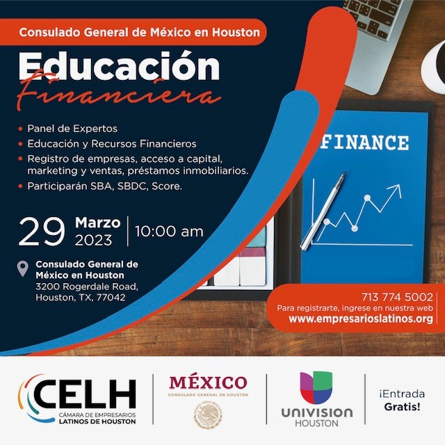 ConsulMexHou's tweet photo. Si eres emprendedora y necesitas asesoría para hacer crecer tu negocio, acompáñanos este 29 de marzo a las 10 am en nuestra sesión de Educación Financiera que se llevará a cabo en colaboración con la Cámara de Empresarios Latinos de Houston. Regístrate en https://t.co/WfwGlBO3EP https://t.co/mAP6xnJTZb