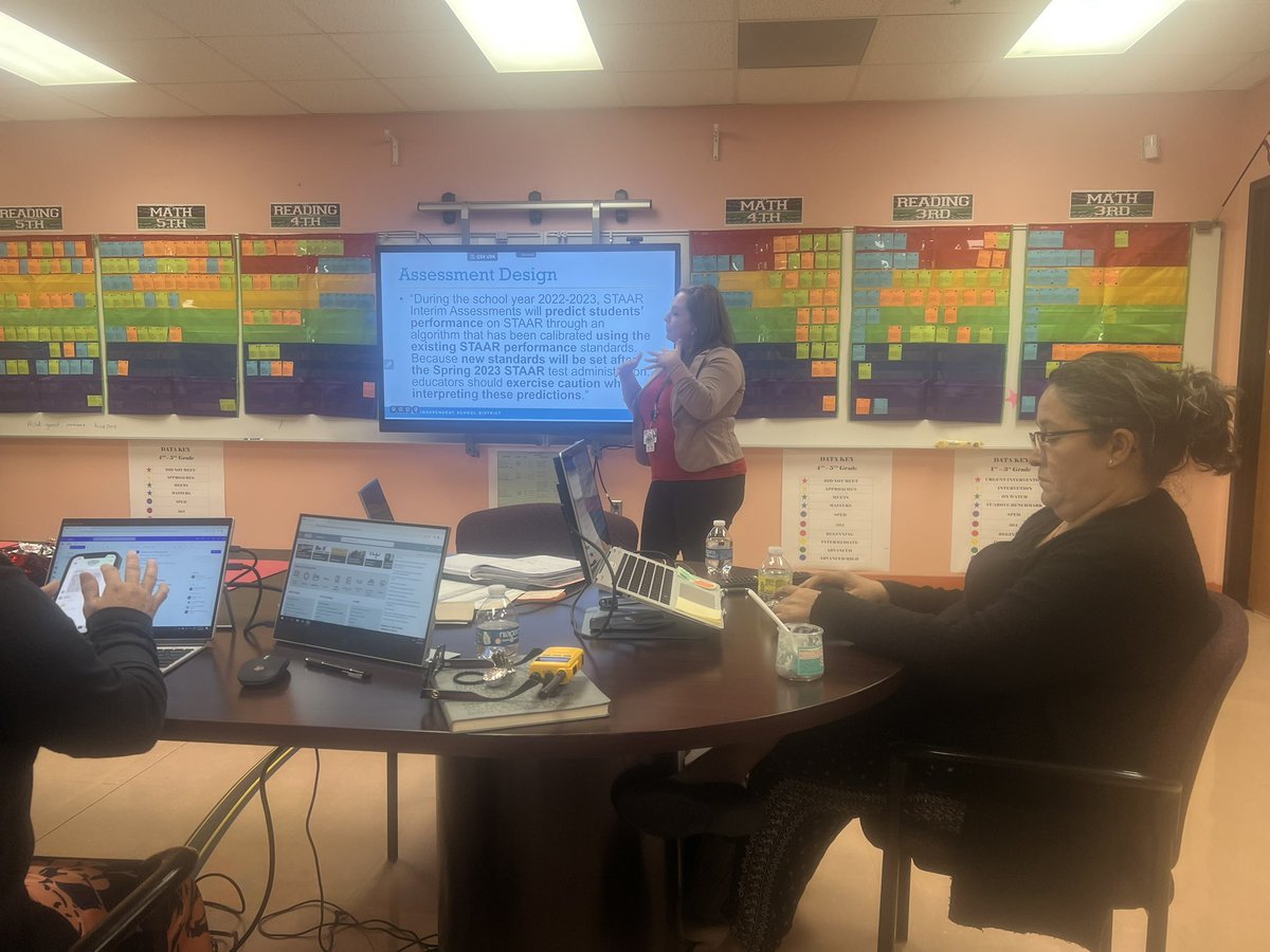 Ms. Carroll deep in the work at Janowski Elementary. Great job of being prepared for her PLC.