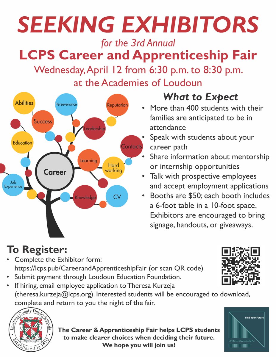 Registration for businesses wanting to particpate in the Career &amp; Apprenticeship Fair closes this Friday! We still have a little bit of space left!