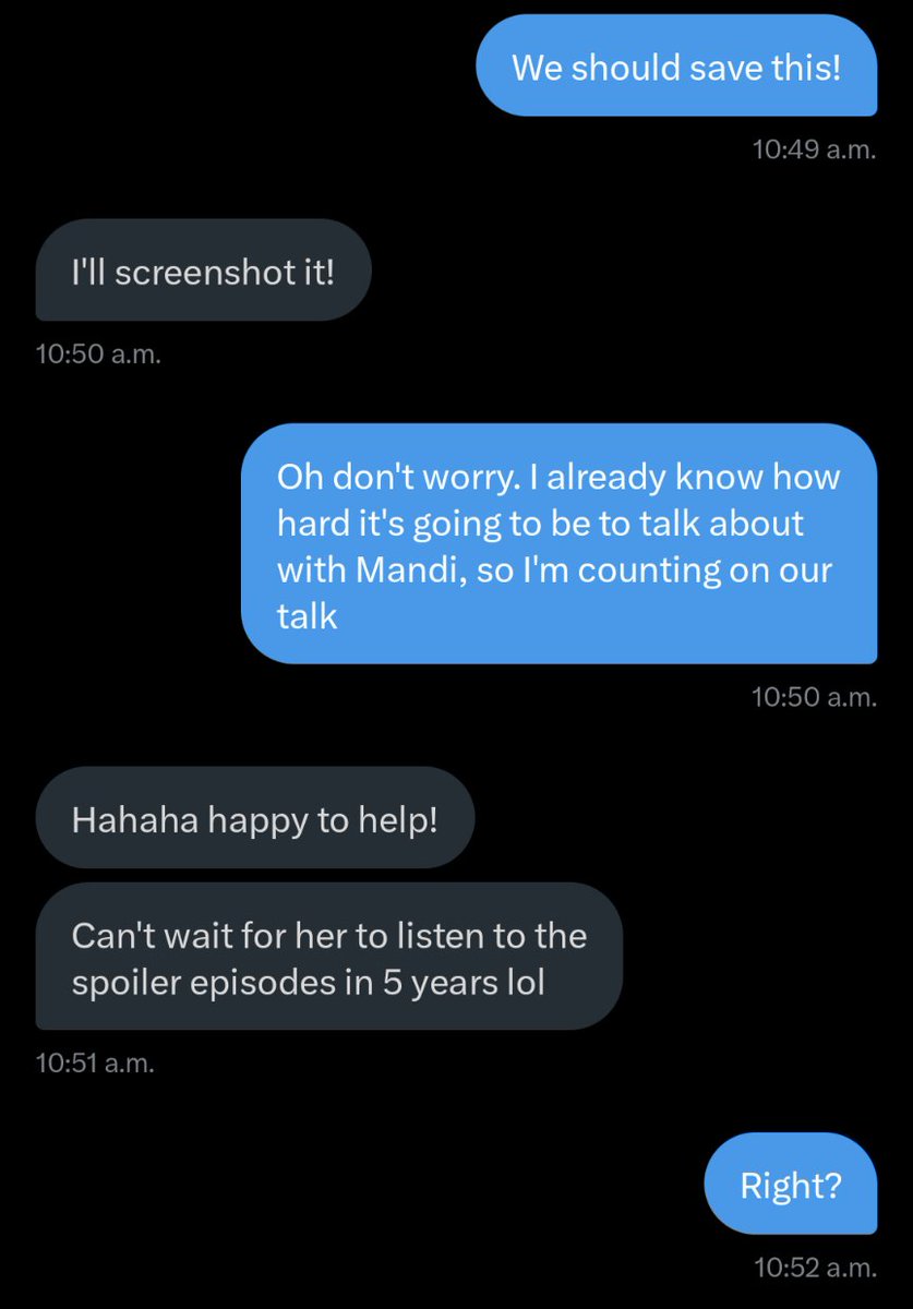 Don't worry everyone, Rachel and I are already planning our spoiler episode
<a href="/FarFlungHope5/">🫥 Schrödinger's Librarian🌒🌕🌘</a>