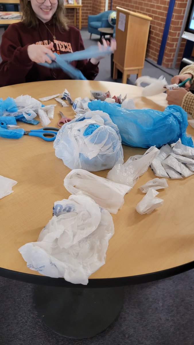 SpotsyLibrary's tweet photo. Busy day - working through MLA citations to be college ready, learning about soil nutrients for spring flowers, IB students plarning blankets for our homeless community, and a little brain break for all @spotsyknights. #morethanbooks https://t.co/7zqtra6Rqr