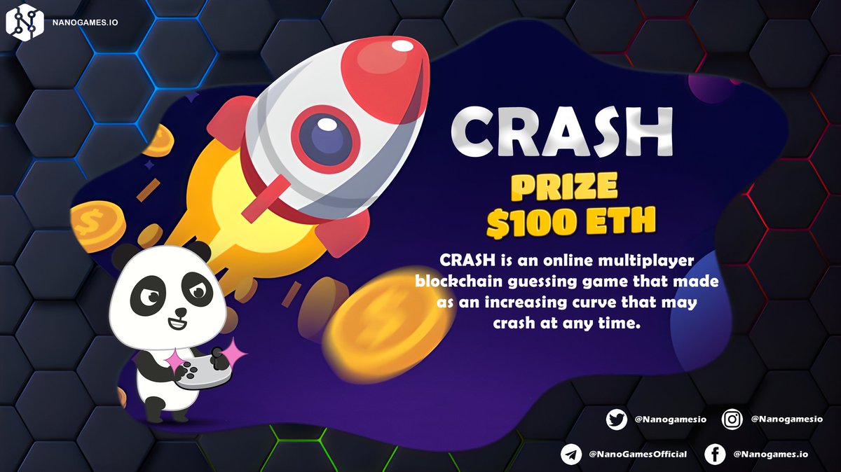 Our featured game of the week is "Crash" 🕹

🏆$50 for 2 random players

✔Post a screenshot playing Crash (CUB included)
✔Like + RT Using #Ethereum
✔Tag friends
🔺️Minimum VIP Allowed 10+

nanogames.io/crash

⏳Ends 48 hours!

#BTC #BNB #USDT #TRX #LTC #ETH #Giveaway