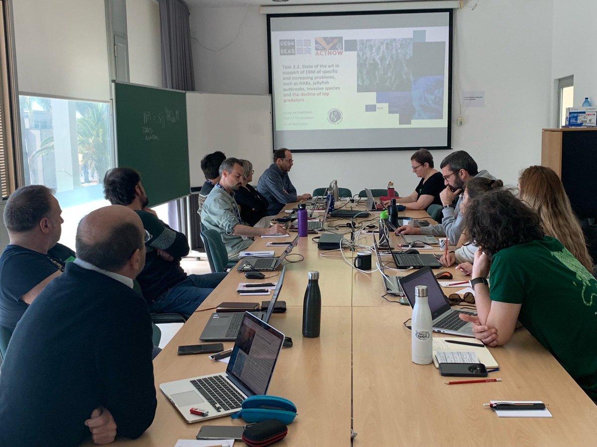 Two intensive and productive days at the #GES4SEAS workshop “State of the art in support of EBM of specific and increasing problems, such as HABs, jellyfish outbreaks, invasive species and the decline of top predators” organized at @ICMCSIC