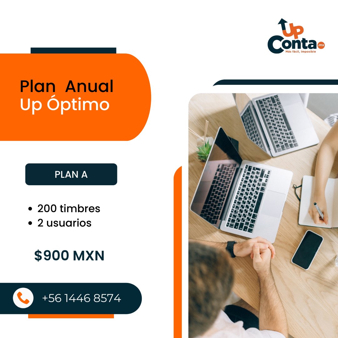 ¿Necesitas más de un usuario para facturar? Nuestro plan anual Up Óptimo es la mejor opción, ¡contrata hoy! 

#upcontamx #planesfacturaelectronica #masfacilimposible