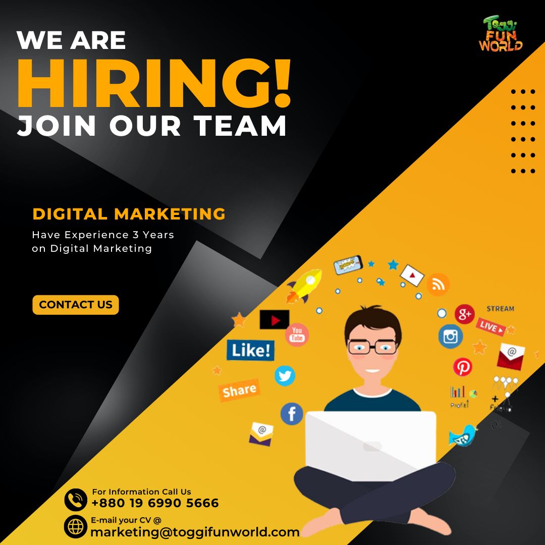 Step into the world of tomorrow and unleash your imagination with Toggi Fun World. Join our team and be a part of creating the future of fun.#digitalmarketingjob #marketingjob #jobs #seojob #salesjob #hiring #jobseekers #advertisingjob #womm #wommnetwork #wommjobs #wordofmouth