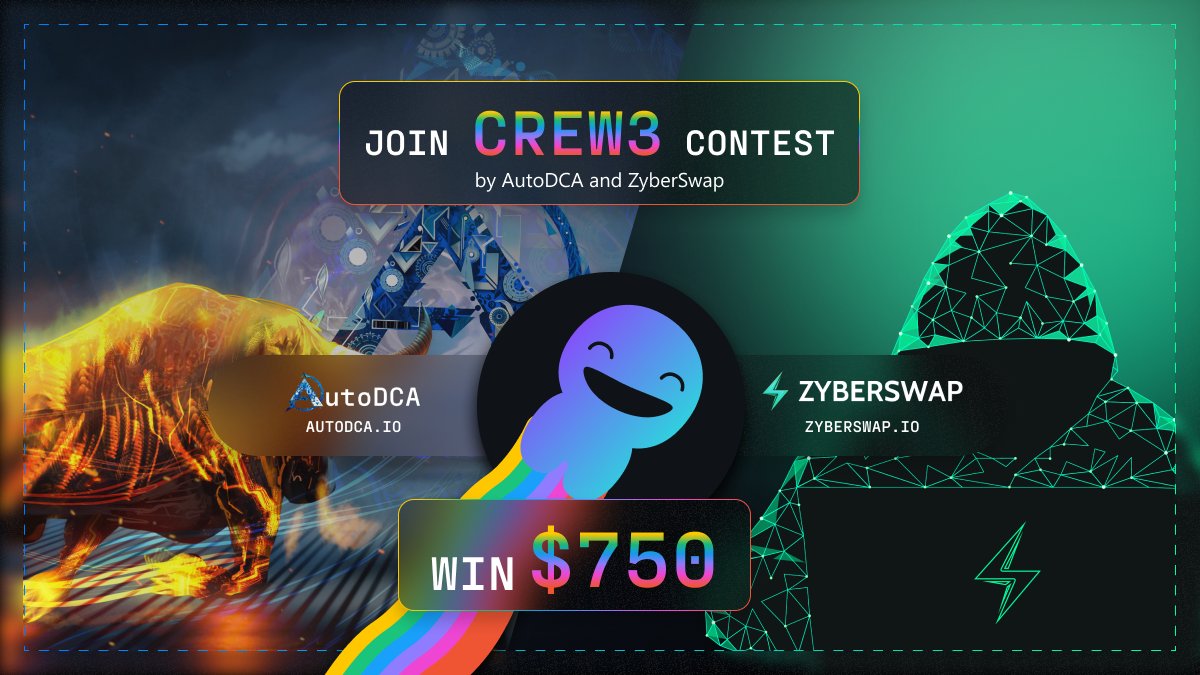 🚨 WIN $750! 🔥

We are thrilled to announce Crew3 in partnership with <a href="/zyberswap/">Zyberswap - 🧠 Automated Liquidity</a> 💥

Arbitrum Warriors, are you ready to take part in this challenge? 🚀

RT this post and click the link below to get started 👇
crew3.xyz/c/zyberswap/qu…