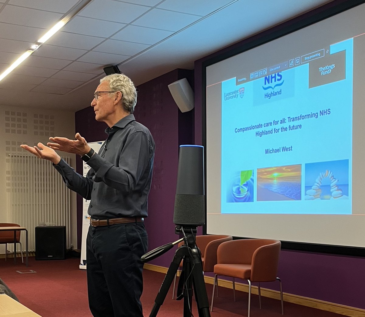 cslhighland's tweet photo. Delighted to welcome professor Michael West to Inverness to talk about Compassionate Care for all.
#caringwithcompassion @NHSHighland @Highland_MedEd @abhscp @WestM61 https://t.co/a9lECKaCJ1