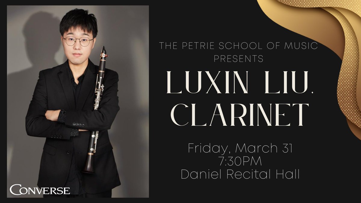 Friday! Get Spring Break off to a great start with THREE fantastic student recitals! Each event free and open to the public, and available via livestream. #ConverseMusic
More info: loom.ly/hkkwsIM