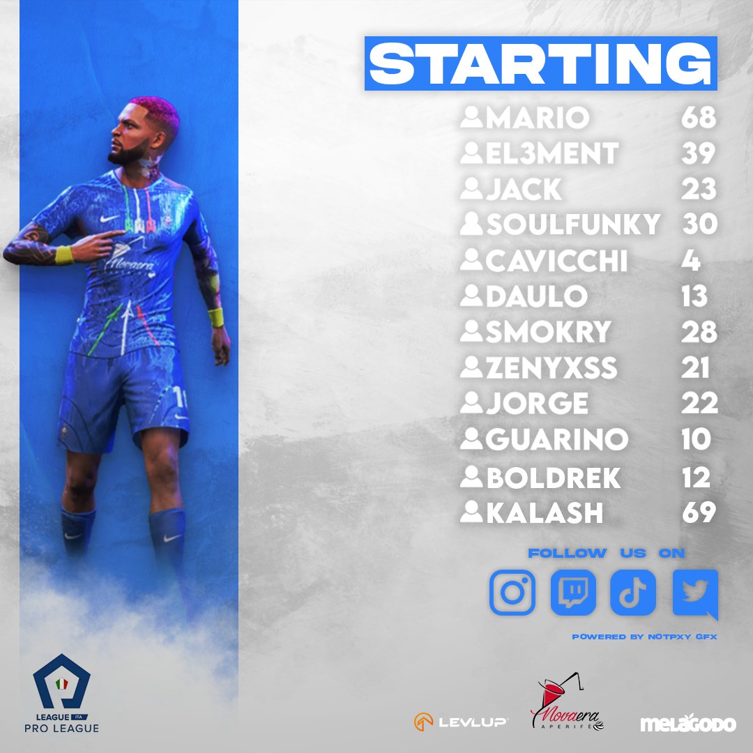 TricolorArrows1's tweet photo. Formazione ufficiale per la 2°di campionato contro i Learn To Play

📅 28/02
⌚ 21:30
🟣https://t.co/0HWq72RY8X
🏆@proleagueitalia
 #competition #proleague #fifa23 https://t.co/VqNMpjjIfB