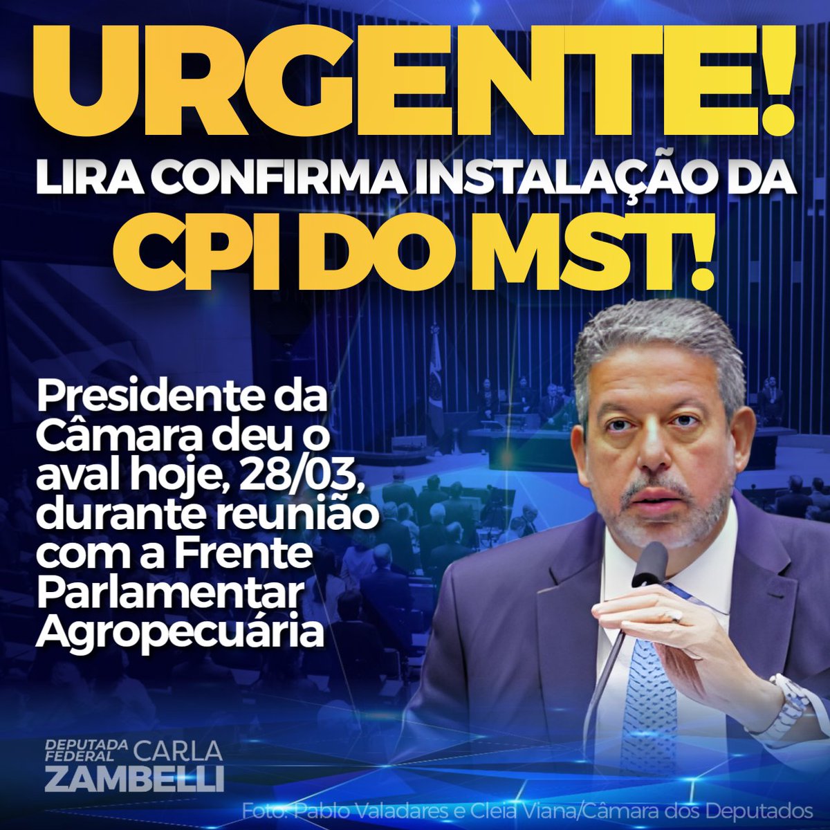 ZambelliCarla_'s tweet photo. Parabéns, @ArthurLira_ e @tencelzucco, autor do requerimento.

Enquanto isso, o presidente do Senado e Congresso, Rodrigo Pacheco, adia a primeira sessão conjunta do Congresso para a instauração automática da CPMI do dia 08/01. Uma vergonha! https://t.co/ig1Mh6kaOG