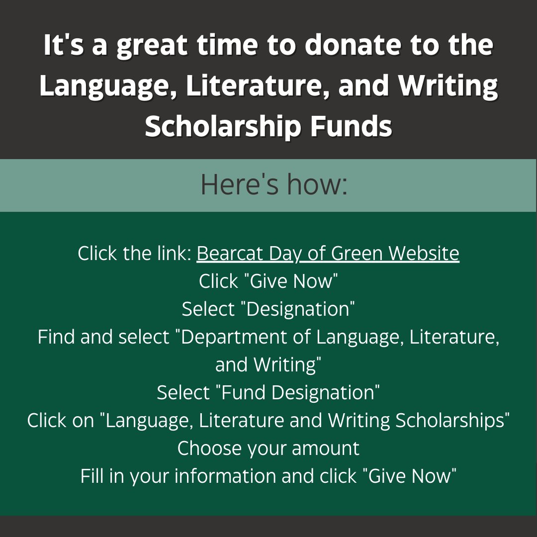 nwlanglit's tweet photo. It's a great time to donate to the Language, Literature, and Writing Scholarship Funds! https://t.co/jROmAdAB1h