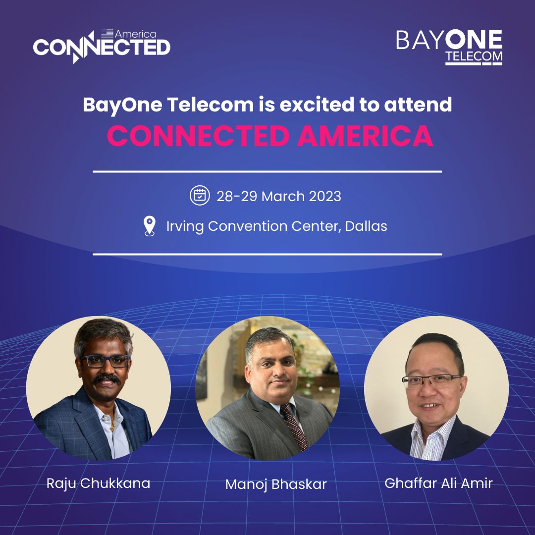 BayOne Telecom is excited to be at #ConnectedAmerica. See you at the event!

#LetsConnect #Telecom #TelecomEvent