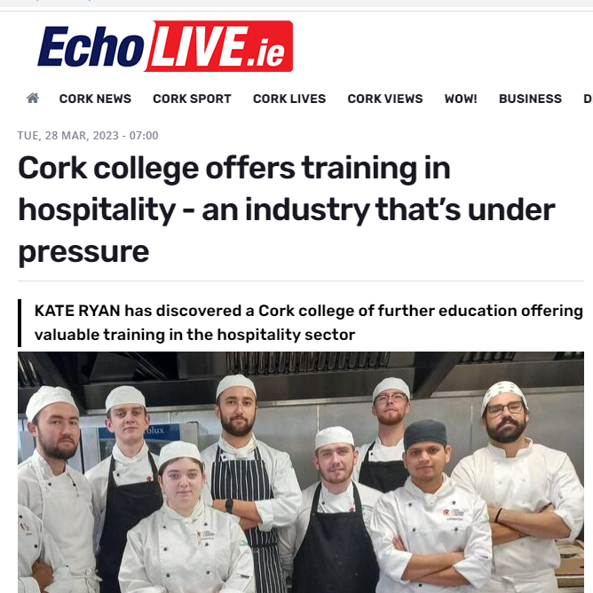 FETBishopstown's tweet photo. Thanks to @flavourIE for the fantastic write up on on Westside Hospitality Centre in todays @echolivecork
So proud of all the excellent work happening in this centre
#generationapprenticeship #thisisfet #fetisforeveryone #hospitality https://t.co/GYodKA8Zrg