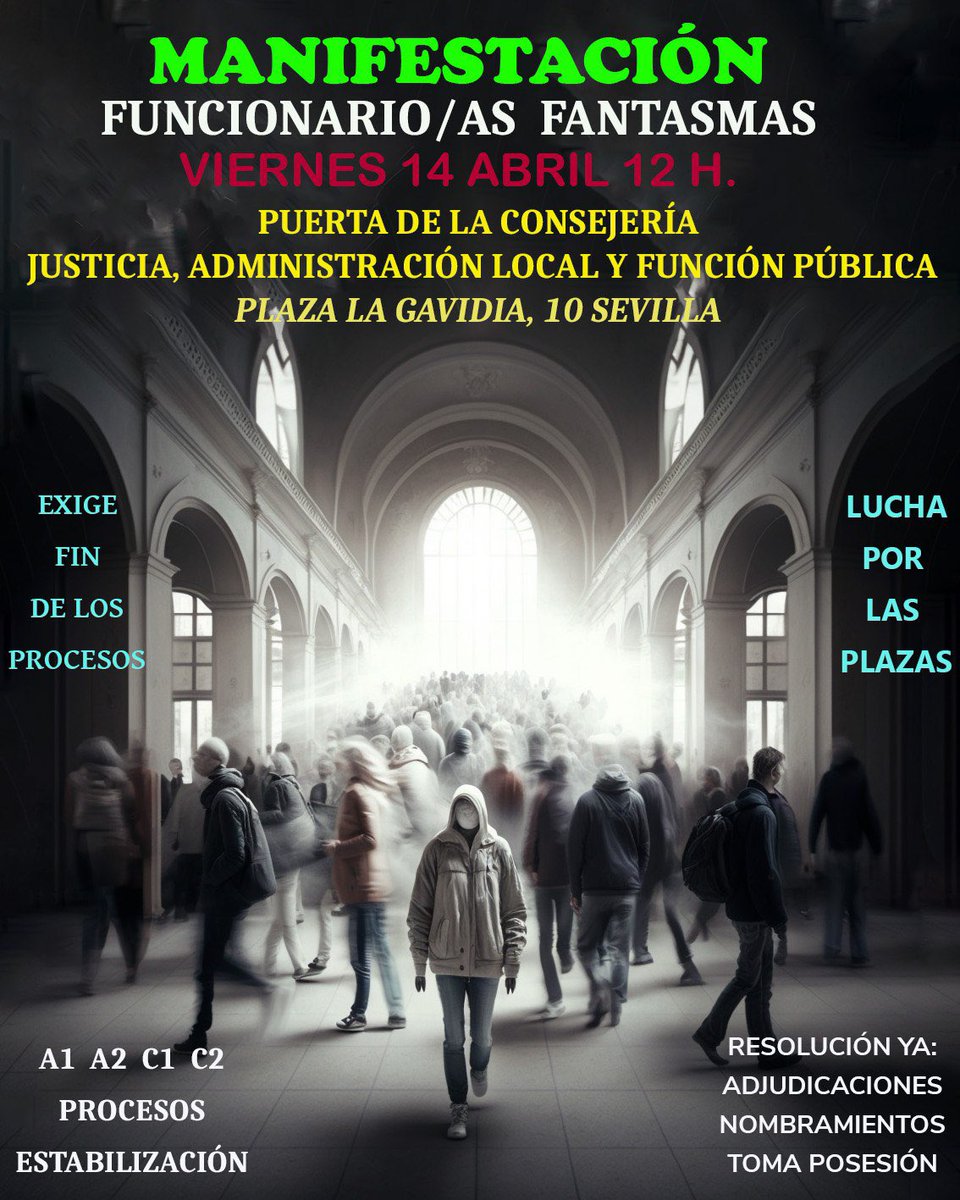 NO! Ya no queremos esperar más! Habéis tenido tiempo suficiente para resolver estabilización 17-19!! 📣QUEREMOS NUESTRAS PLAZAS 📣<a href="/ja_nietob/">José Antonio Nieto</a> <a href="/JuanMa_Moreno/">Juanma Moreno</a> <a href="/AndaluciaJunta/">Junta de Andalucía</a> <a href="/JusticiaJunta/">Consejería Justicia, Admón Local y Función Pública</a> <a href="/ParlamentoAnd/">Parlamento Andalucía</a> #andalucia <a href="/abcdesevilla/">ABC de Sevilla</a> <a href="/COPEAndalucia/">COPE Andalucía</a> <a href="/elmundoand/">EL MUNDO Andalucía</a> <a href="/Saf_Andalucia/">SAF Andalucía</a>