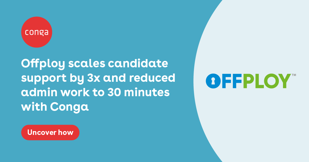 BdeTenley's tweet photo. Powerful and unique story of how @Offploy is helping past offenders find life-changing work. Using @CongaHQ software has helped them reduce paperwork by 80% and scale candidate support by 300%. 
#documentmanagement #salesforceautomation #esignature https://t.co/GzHhsvVtqf