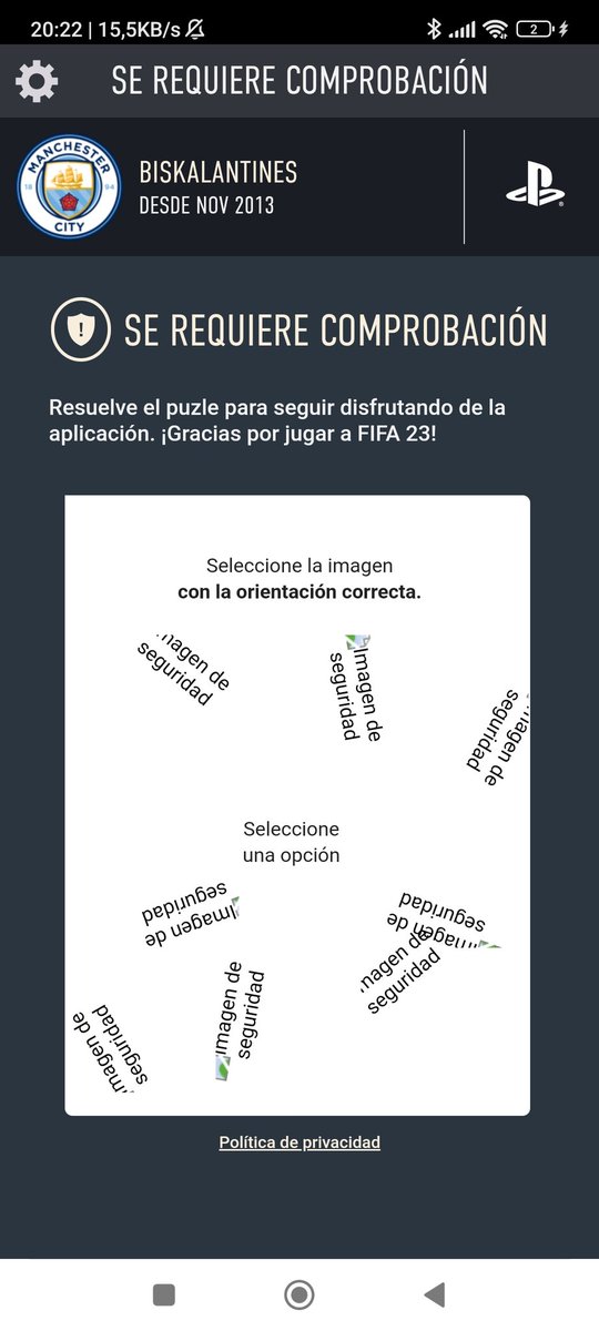 Biskalantines's tweet photo. @EASPORTSEsp @EAHelp @EASPORTSFIFA teneis conocimiento que no cargan las imágenes de los puzzles y no se puede acceder? https://t.co/HScD99FdIk