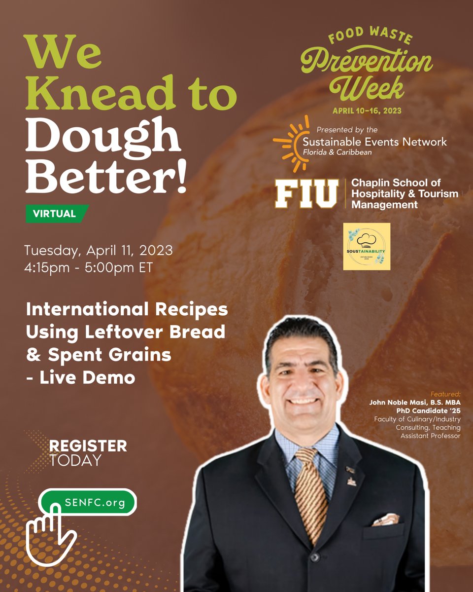SENFCorg's tweet photo. Who's ready for Food prevention week!

If you're interested on learning about Zero food waste for large scale events or how to make international recipes using leftover food and spent grains. 
Join us on April 11th! 

Details and registration link below:
https://t.co/iuCyNjyWTL https://t.co/OOJgOu3RfU