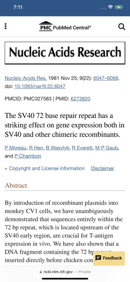 SV40 Promoter references-

#plasmidgate #placentagate 

ncbi.nlm.nih.gov/pmc/articles/P…