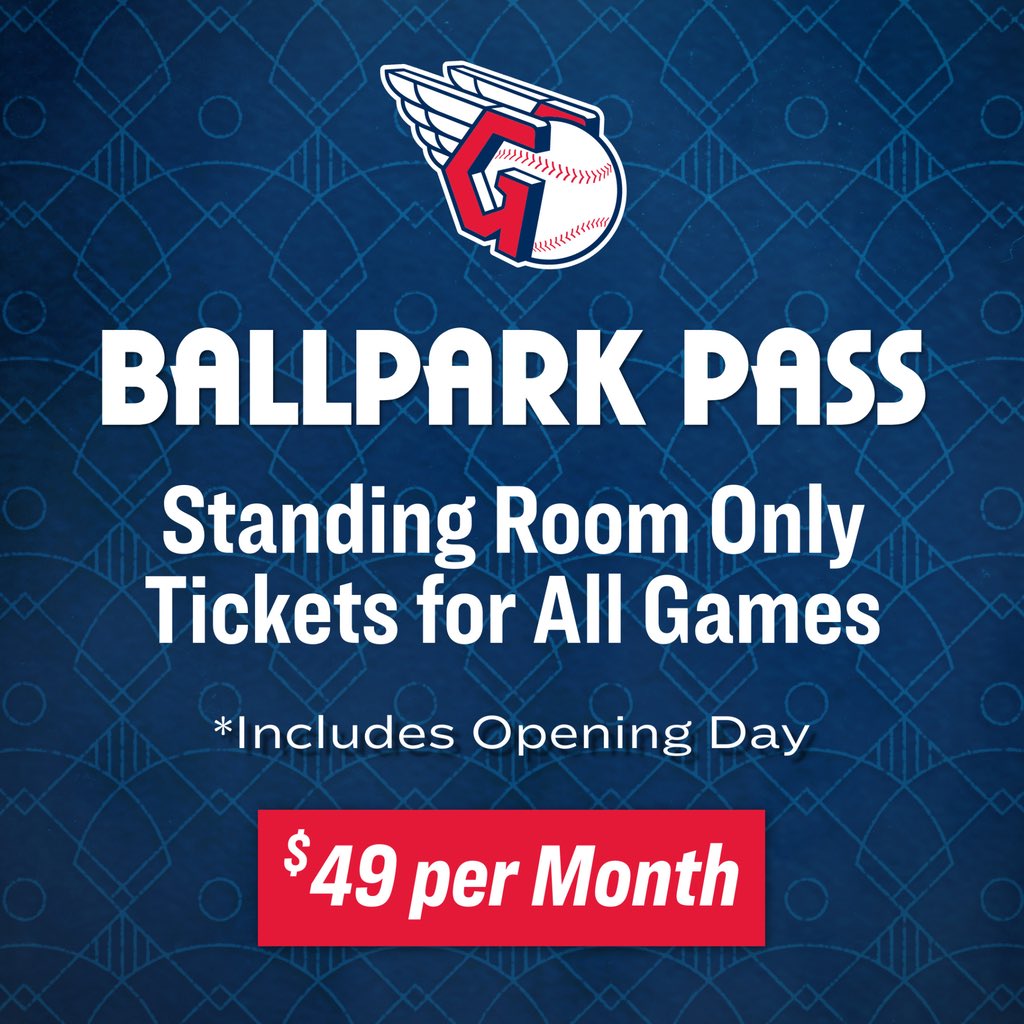 want to attend next week’s @CleGuardians home opener? i have 2 tickets i’m giving away and i want to see you there! to enter: -follow me -retweet this didn’t win but still want to go? grab a ballpark pass! for $49 a month, get a standing room ticket to EVERY HOME GAME!