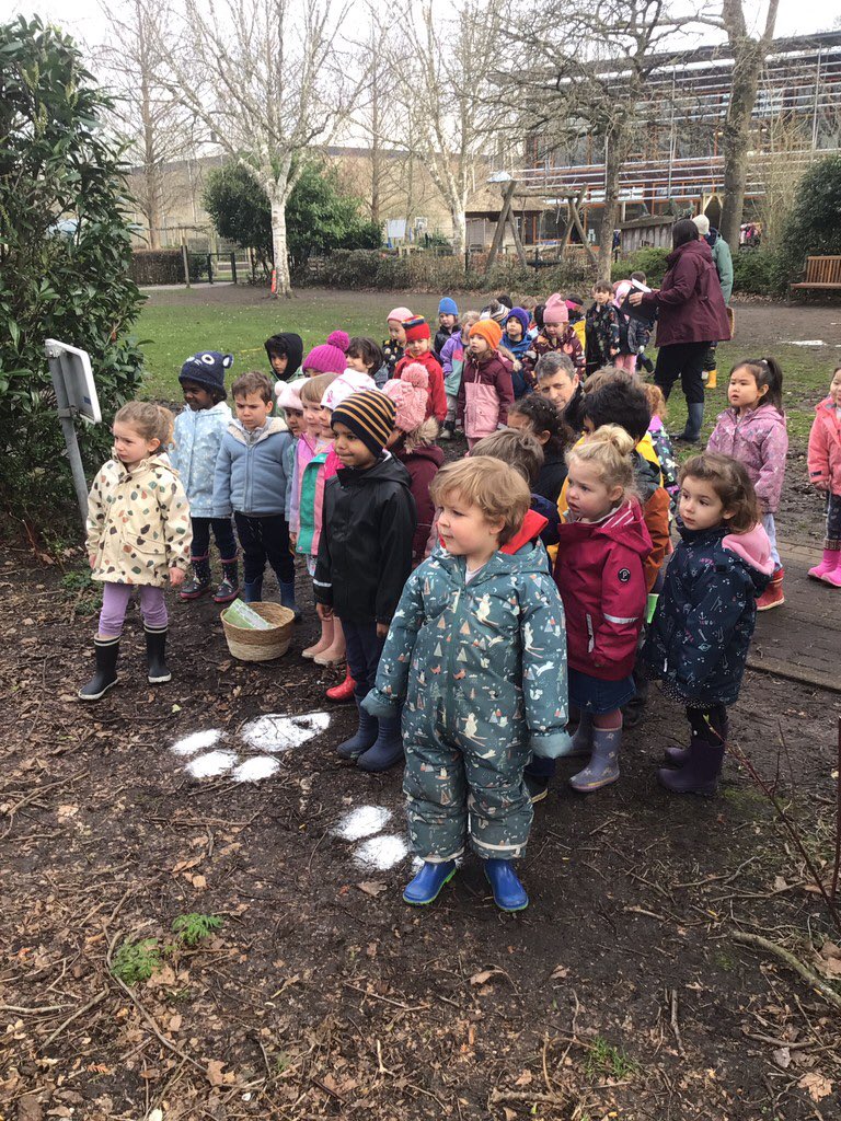 Following the paw prints that appeared in our exploration zone today, lead us to … an egg-citing surprise! #JSVFoundation1
