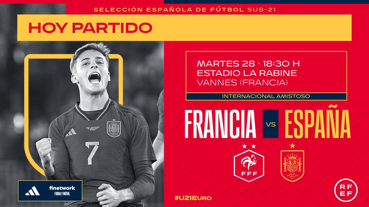 Luis Basteiro (@luisbasteiro) on Twitter photo 💥 FINAL | Empate de la <a href="/SEFutbol/">Selección Española Masculina de Fútbol</a> Sub-21 ante Francia
🇫🇷 Francia 0 - 0 ESPAÑA 🇪🇸
🔝 Arnau Tenas el mejor del partido
🔛 La próxima cita para los de Santi Denia será el <a href="/UEFAUnder21/">UEFA U21 EURO</a> que empieza el 21 de junio
#U21EURO 💥 FINAL | Empate de la <a href="/SEFutbol/">Selección Española Masculina de Fútbol</a> Sub-21 ante Francia
🇫🇷 Francia 0 - 0 ESPAÑA 🇪🇸
🔝 Arnau Tenas el mejor del partido
🔛 La próxima cita para los de Santi Denia será el <a href="/UEFAUnder21/">UEFA U21 EURO</a> que empieza el 21 de junio
#U21EURO