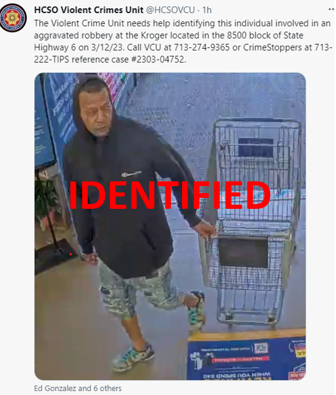 He has been identified. Thank you.