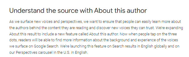 For anyone who thinks "authors don't matter for SEO"