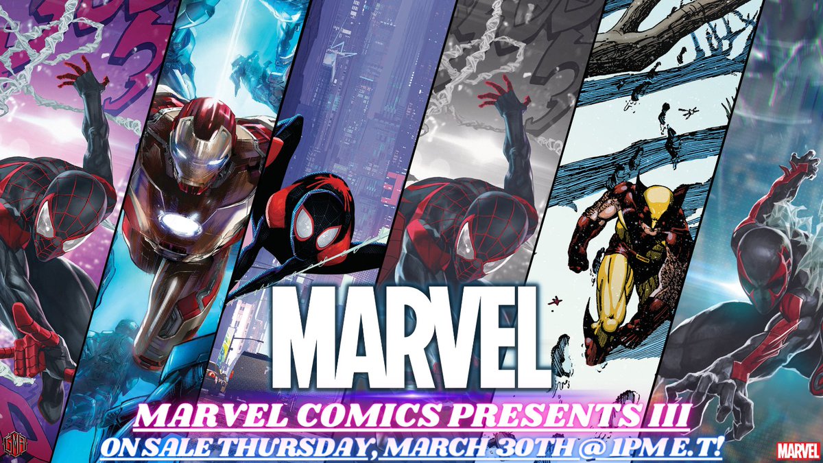🔊 Marvel Comics Presents III!⚡️

Limited Edition Marvel Comics Poster Series By <a href="/Lozifer/">Alexander Lozano</a> (Alexander Lozano), @arthuradamsart, @JavierGarron &amp; <a href="/skansrisuwan/">skansrisuwan</a>!

On Sale Thurs. 03/30 @ 1PM ET.
👀 bit.ly/3kSrgnw 👀

#Marvel #SpiderMan #IronMan #greymatterart #Collectibles