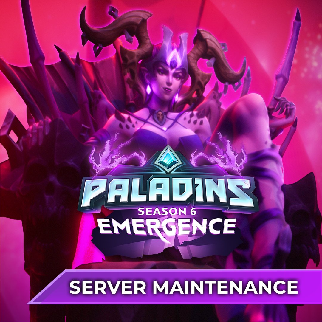 Paladins: The Game on X: "Heads up Champions! Tomorrow, Paladins servers  will be brought down for planned server maintenance. Maintenance will begin  at 7am ET and we estimate 3 hours of downtime.