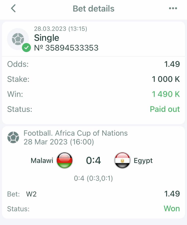 Betting_Africa_'s tweet image. Easy easy #winningMONEY 

Malawi 🆚 Egypt

PROFIT: 1490K 💰