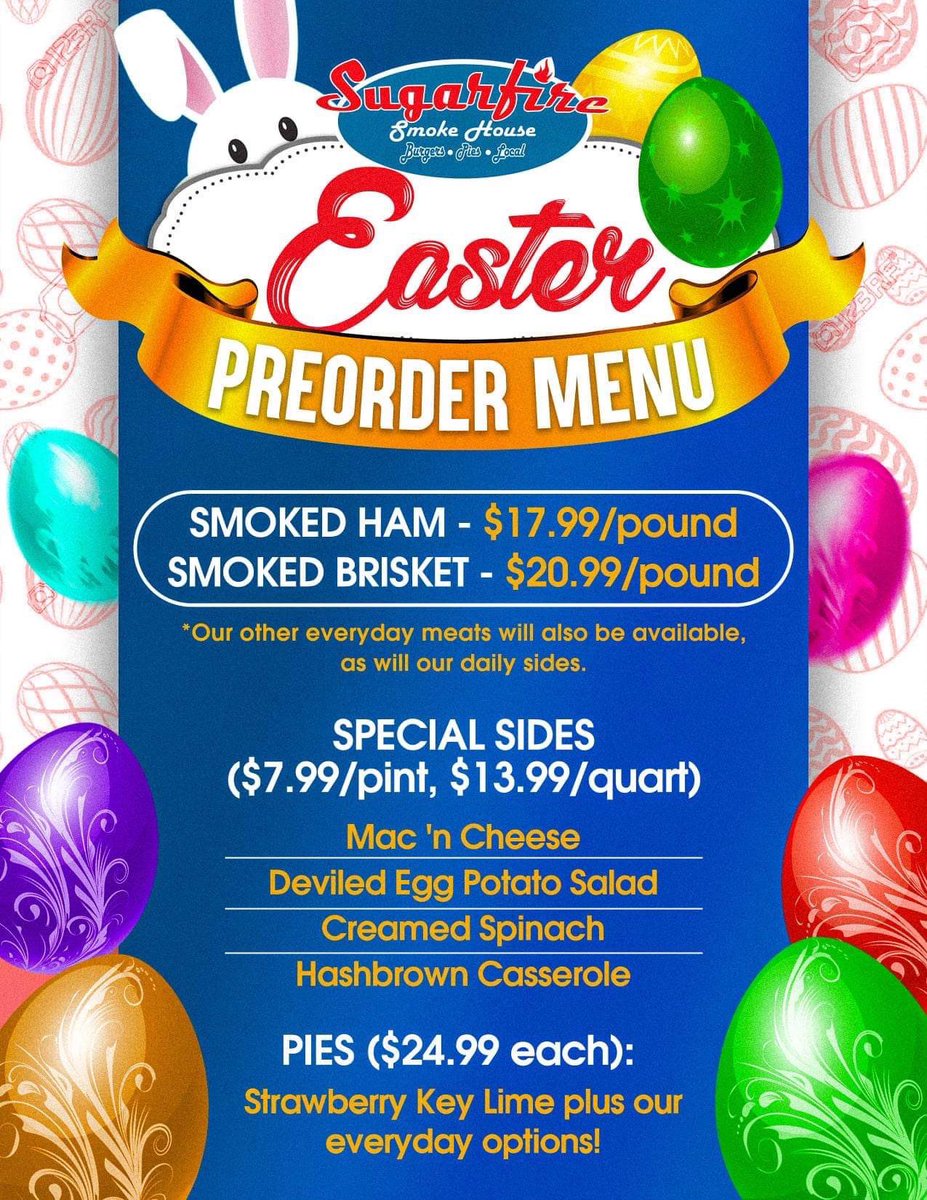 Like &amp; RT for your chance to get a $10 GIFT CARD!

Tomorrow, we’ll randomly select a winner* from here or our IG/FB posts (one person in total).

*The selected individual will receive one $10 Sugarfire gift card, which can be picked up from our location at his or her convenience.