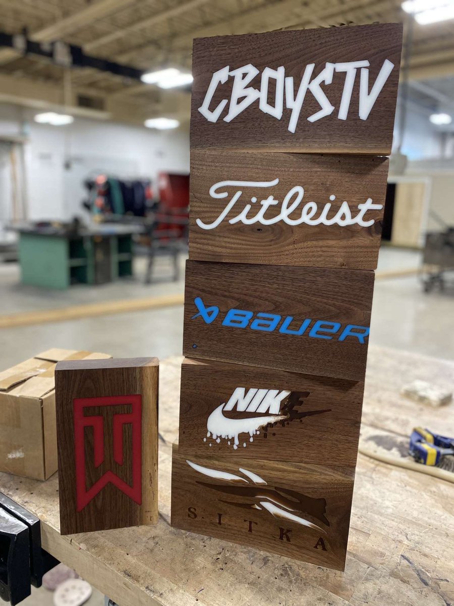 EaglePathMfg's tweet image. Here are some of the Epoxy Signs that was cut on the Wood Router by Eli Lund and Poured and Finished by Cragen Porath!  We can make custom orders, let us know!