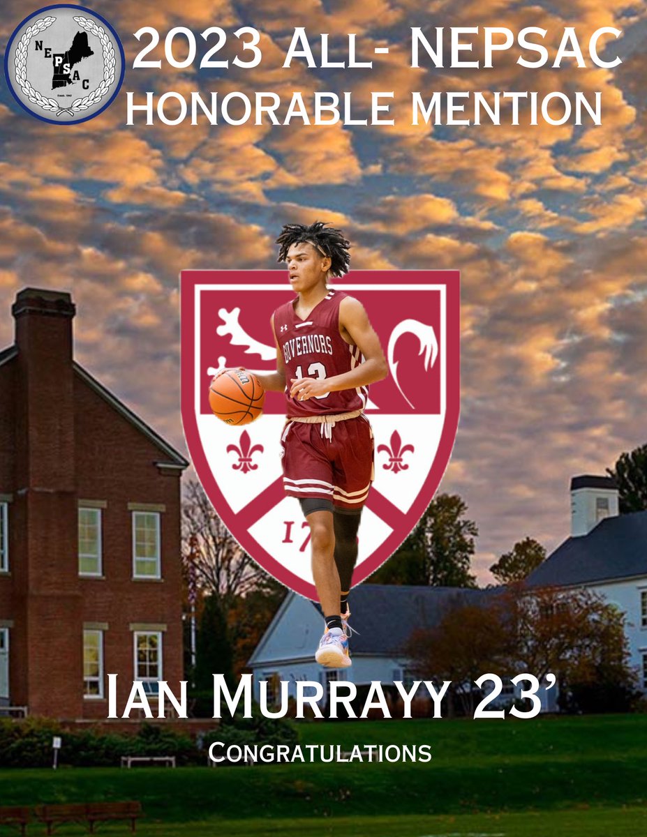 Our Captain and Senior <a href="/ianmurray_16/">Ian Murray</a>  made the All NEPSAC HONORABLE MENTION team. 

Ian is Committed to attend <a href="/middmbball/">Middlebury Basketball</a>  #GoGovs <a href="/NEPrepBB/">NE Prep Mens Basketball</a>