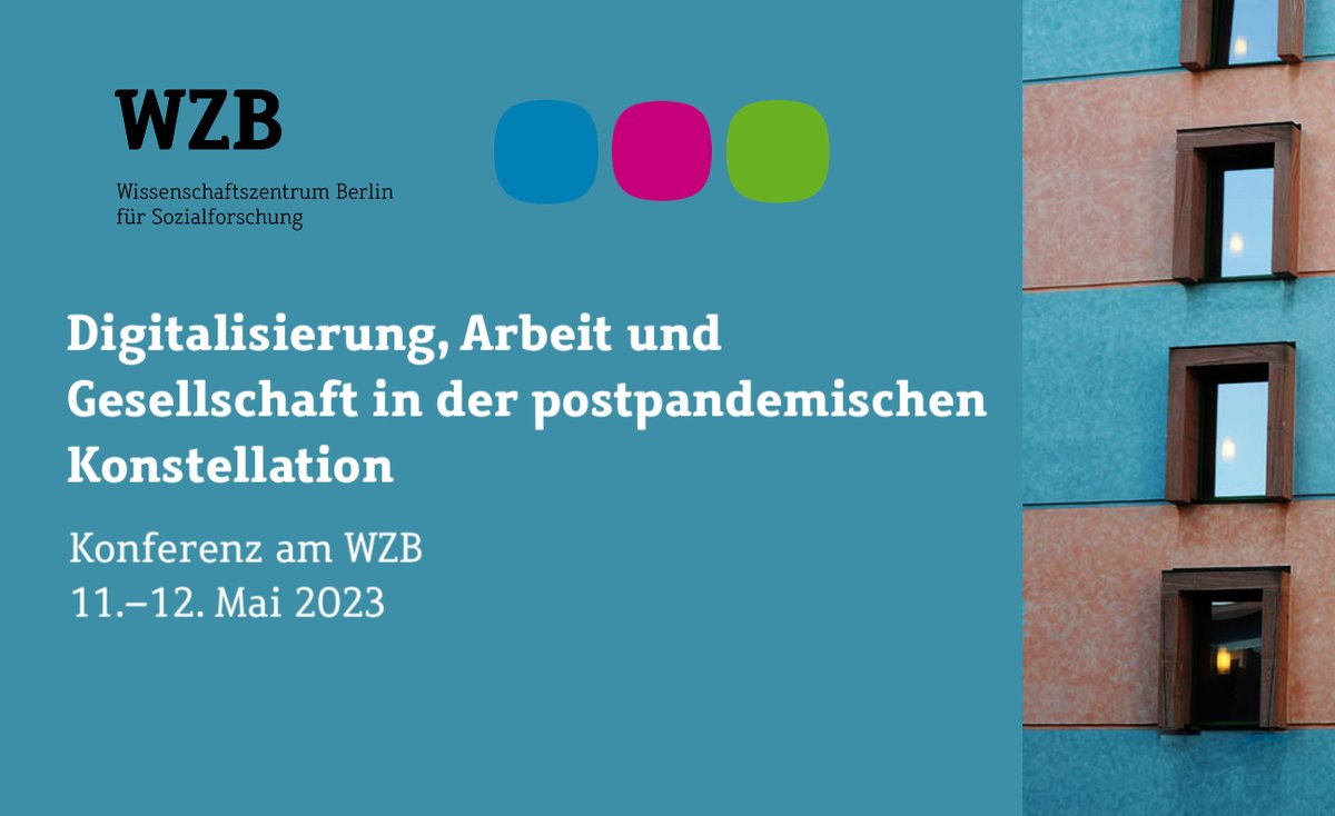 Im Mai ist es so weit: auf unserer #PostpandemieKonferenz möchten wir 3 Jahre nach Beginn der Coronakrise mit euch Bilanz ziehen – wie steht es um Digitalisierung, Arbeit und Gesellschaft?

👉Hier geht es direkt zur Anmeldung: events.wzb.eu/postpandemie/