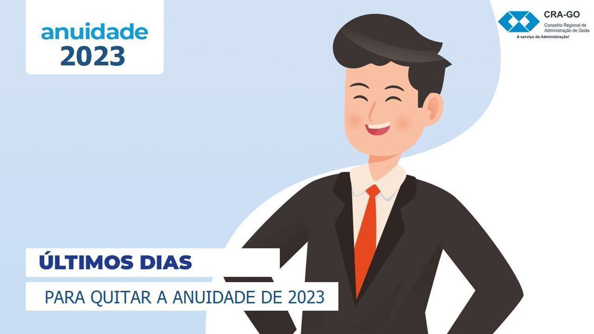 CRA_GO's tweet photo. Profissional de Administração, fique em dia com o seu Conselho Regional. Anuidade disponível para pagamento até 31 de março 💙🤝👏
Procure o CRA-GO.

#anuidade #administração #direitos #desconto #profissional
#conselhoregional #crago https://t.co/8GGBBYknjy