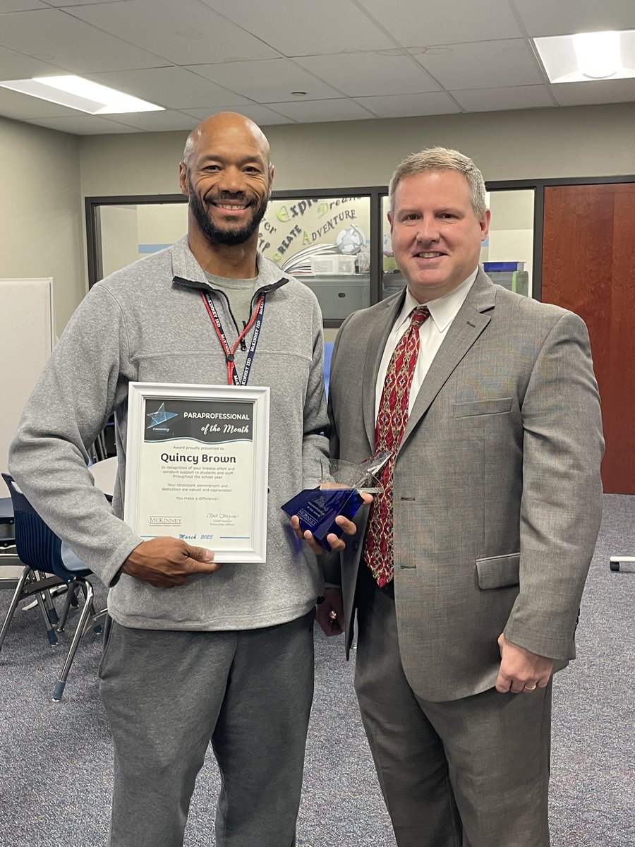 Congrats, Coach Brown, for being MISD's Paraprofessional for the month of March! #VCEStrongerTogether #youbelongatVCE #myMISD