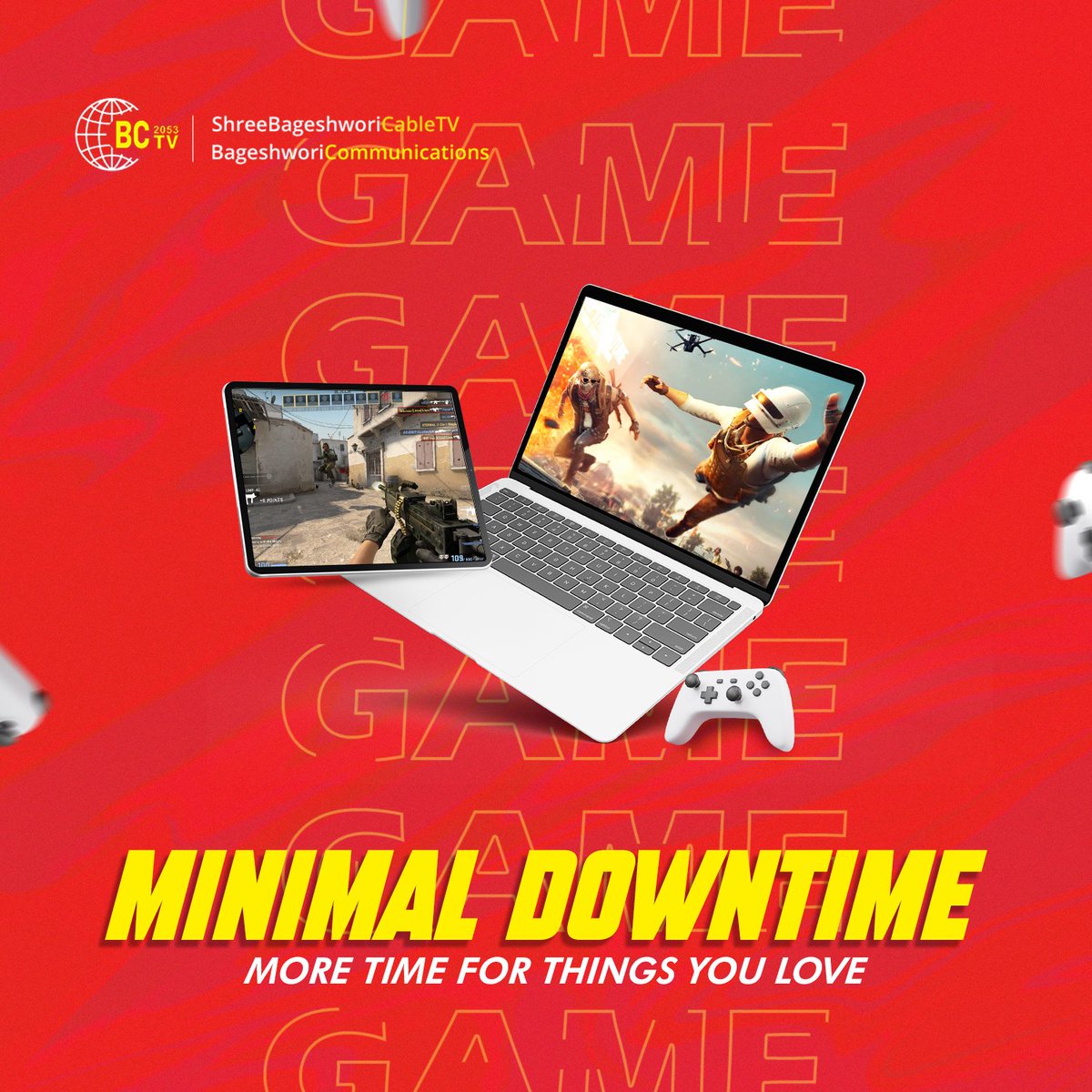 BageshworiCable's tweet image. Game with minimal downtime and have more time to do the things you love, Now get Seamless Connectivity with Lag Free Gaming

#LowerPing #FasterGameplay #LagFree
