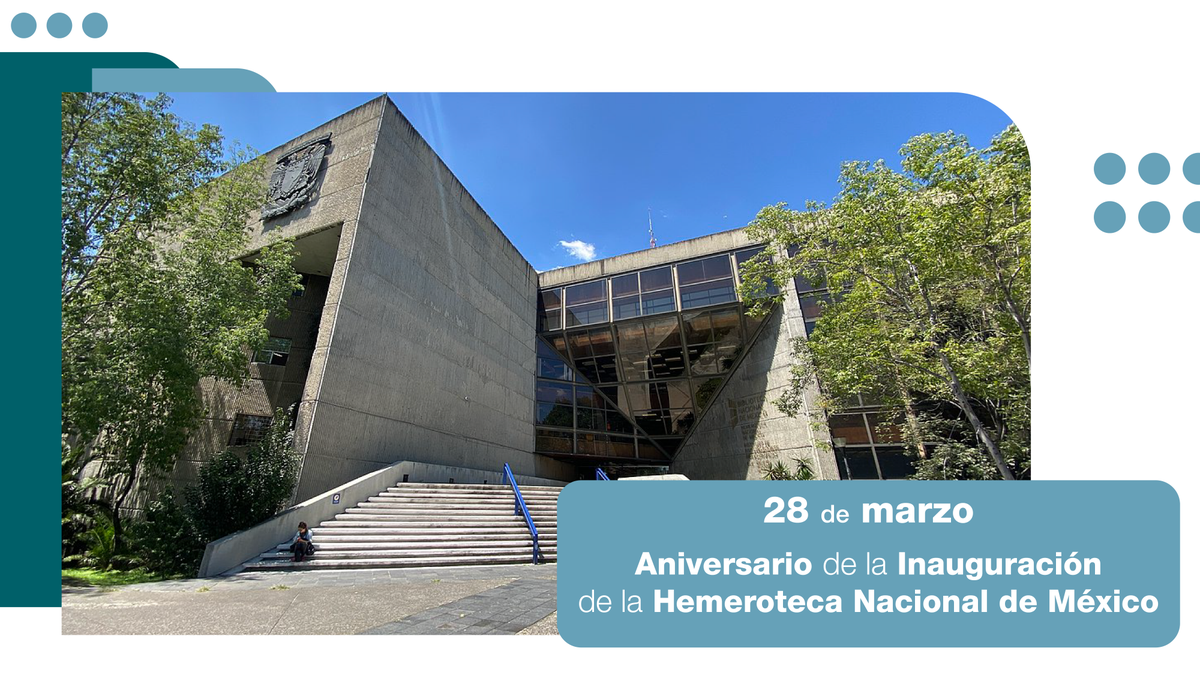 DelvalleASSA's tweet image. Un día como hoy en 1944, se fundó la Hemeroteca Nacional de México, con la finalidad de preservar la memoria hemerográfica nacional. Reconozcamos su gran aporte a la historia, pues hasta el día de hoy continúa siendo un servicio de consulta oportuno.